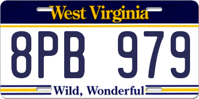 WV license plate 8PB979
