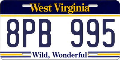 WV license plate 8PB995