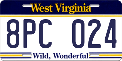 WV license plate 8PC024