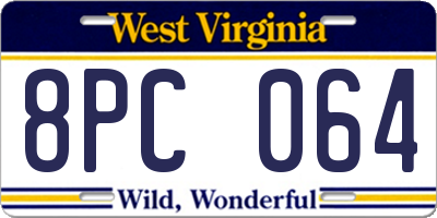WV license plate 8PC064