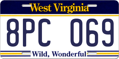 WV license plate 8PC069