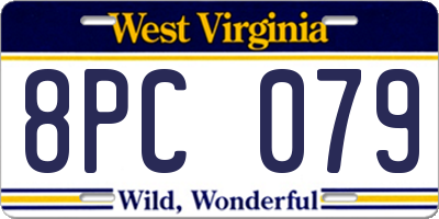 WV license plate 8PC079