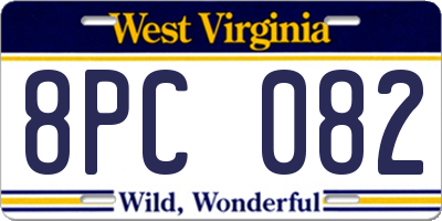 WV license plate 8PC082