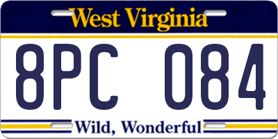 WV license plate 8PC084