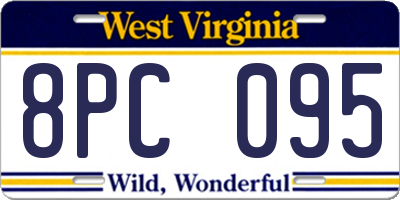 WV license plate 8PC095
