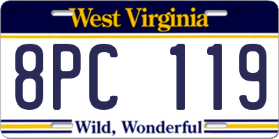 WV license plate 8PC119