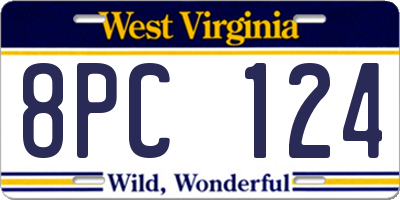 WV license plate 8PC124