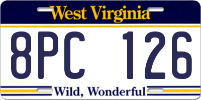 WV license plate 8PC126