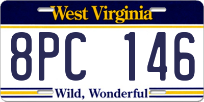 WV license plate 8PC146