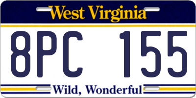 WV license plate 8PC155
