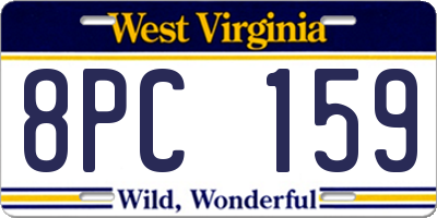 WV license plate 8PC159