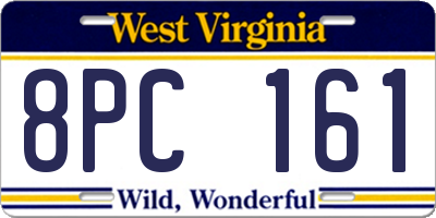 WV license plate 8PC161