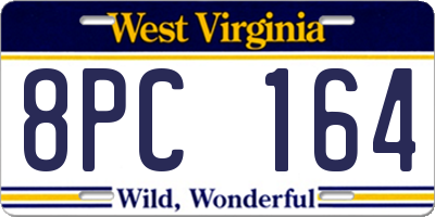 WV license plate 8PC164
