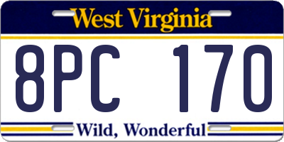 WV license plate 8PC170