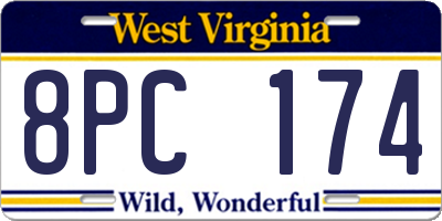 WV license plate 8PC174