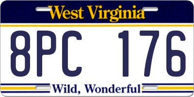 WV license plate 8PC176