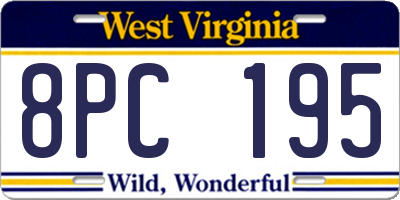 WV license plate 8PC195