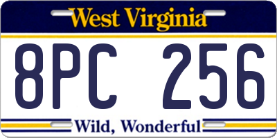 WV license plate 8PC256