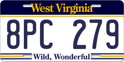 WV license plate 8PC279