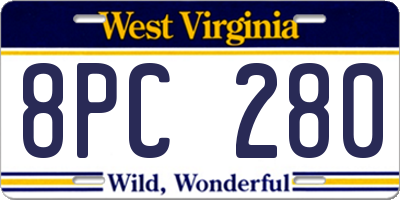 WV license plate 8PC280