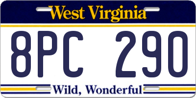 WV license plate 8PC290