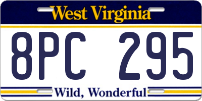 WV license plate 8PC295