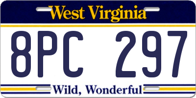 WV license plate 8PC297