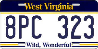 WV license plate 8PC323