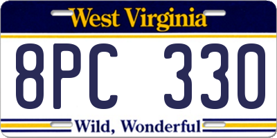 WV license plate 8PC330