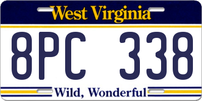 WV license plate 8PC338