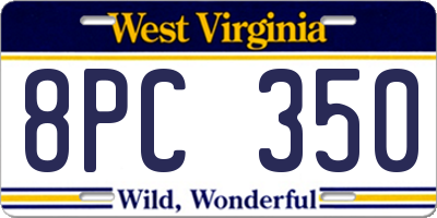 WV license plate 8PC350