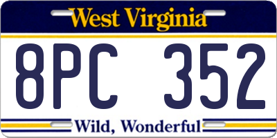 WV license plate 8PC352
