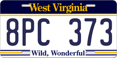 WV license plate 8PC373