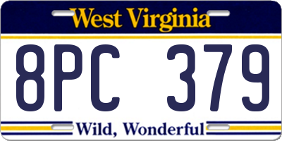 WV license plate 8PC379