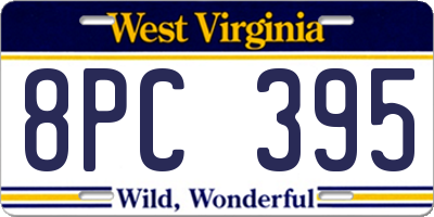 WV license plate 8PC395