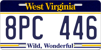 WV license plate 8PC446