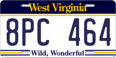 WV license plate 8PC464
