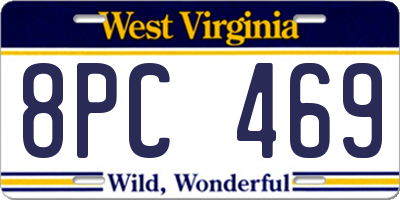 WV license plate 8PC469