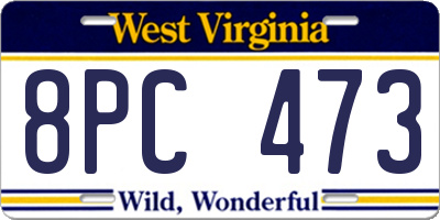 WV license plate 8PC473