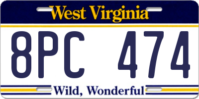 WV license plate 8PC474