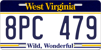 WV license plate 8PC479