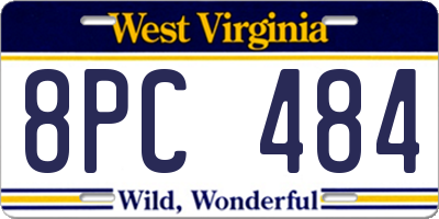 WV license plate 8PC484