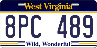 WV license plate 8PC489