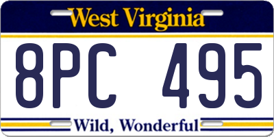 WV license plate 8PC495