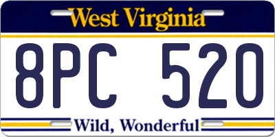WV license plate 8PC520