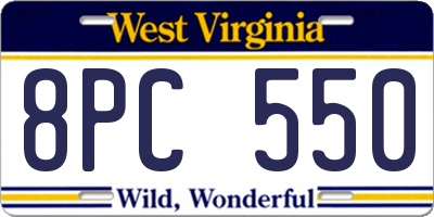 WV license plate 8PC550