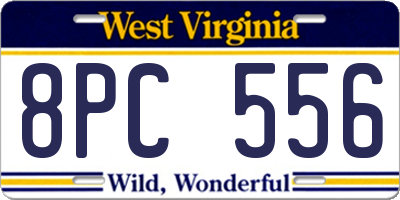 WV license plate 8PC556