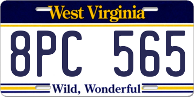 WV license plate 8PC565