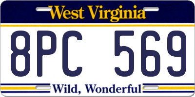 WV license plate 8PC569