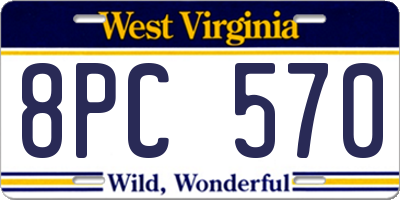 WV license plate 8PC570